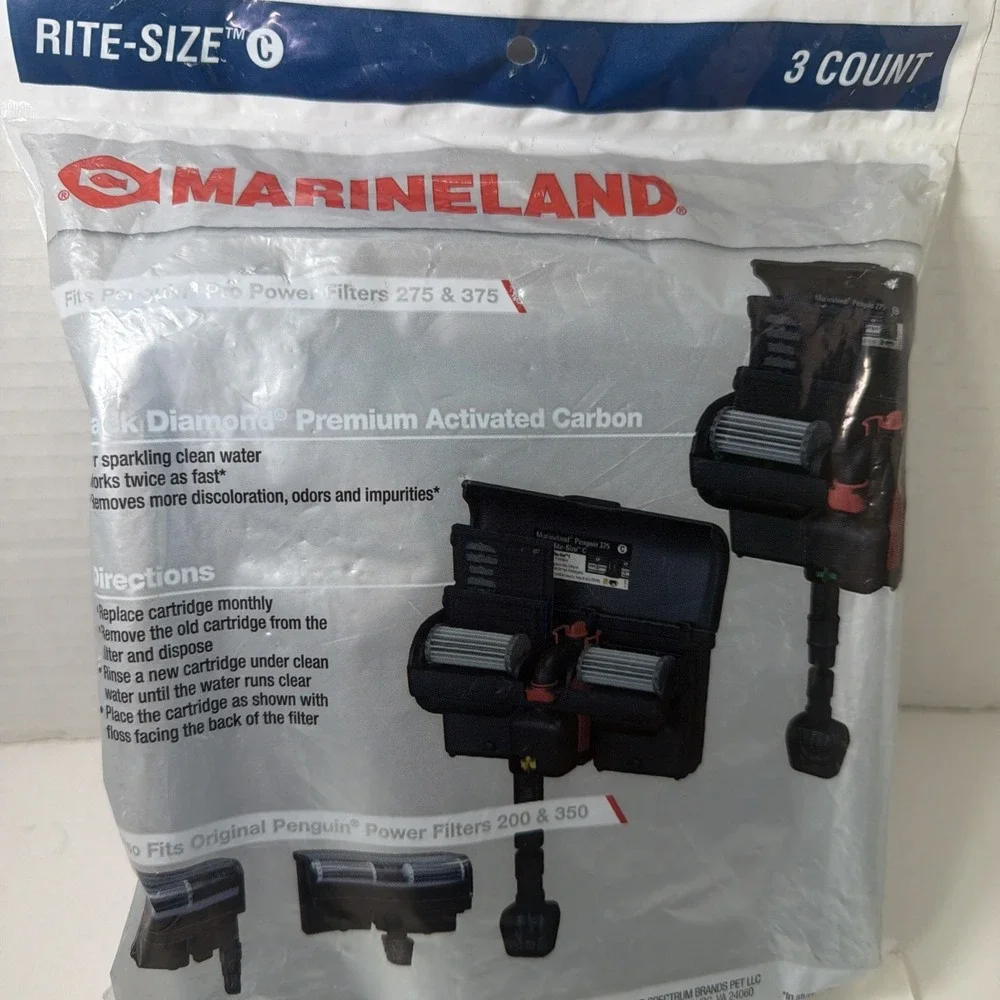 Marineland Penguin Pro Power Rite-Size C Filter Replacement Cartridge Blue 3 QTY